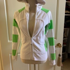 Lululemon Striped Green Scuba Hoodie Jacket